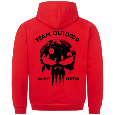 Team Outdoor Skull - Individueller Hoodie Unisex Rückendruck