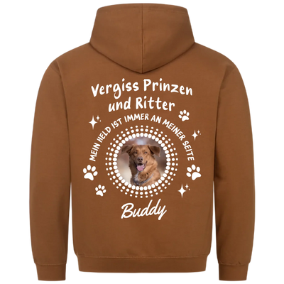 Vergiss Prinzen und Ritter - Personalisierbarer Hoodie Unisex Rückendruck