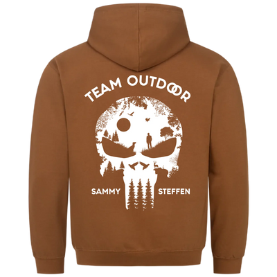 Team Outdoor Skull - Individueller Hoodie Unisex Rückendruck