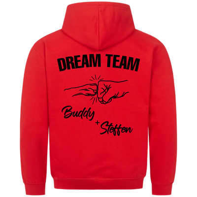 Dream Team Fauststoß - Individueller Hoodie Unisex Rückendruck