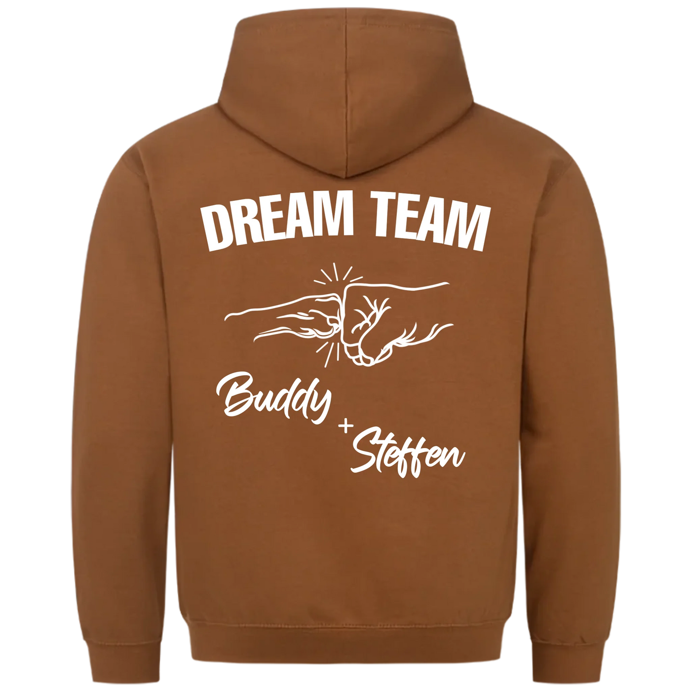 Dream Team Fauststoß - Individueller Hoodie Unisex Rückendruck