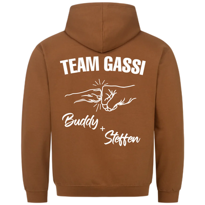 Team Gassi Fauststoß - Individueller Hoodie Unisex Rückendruck