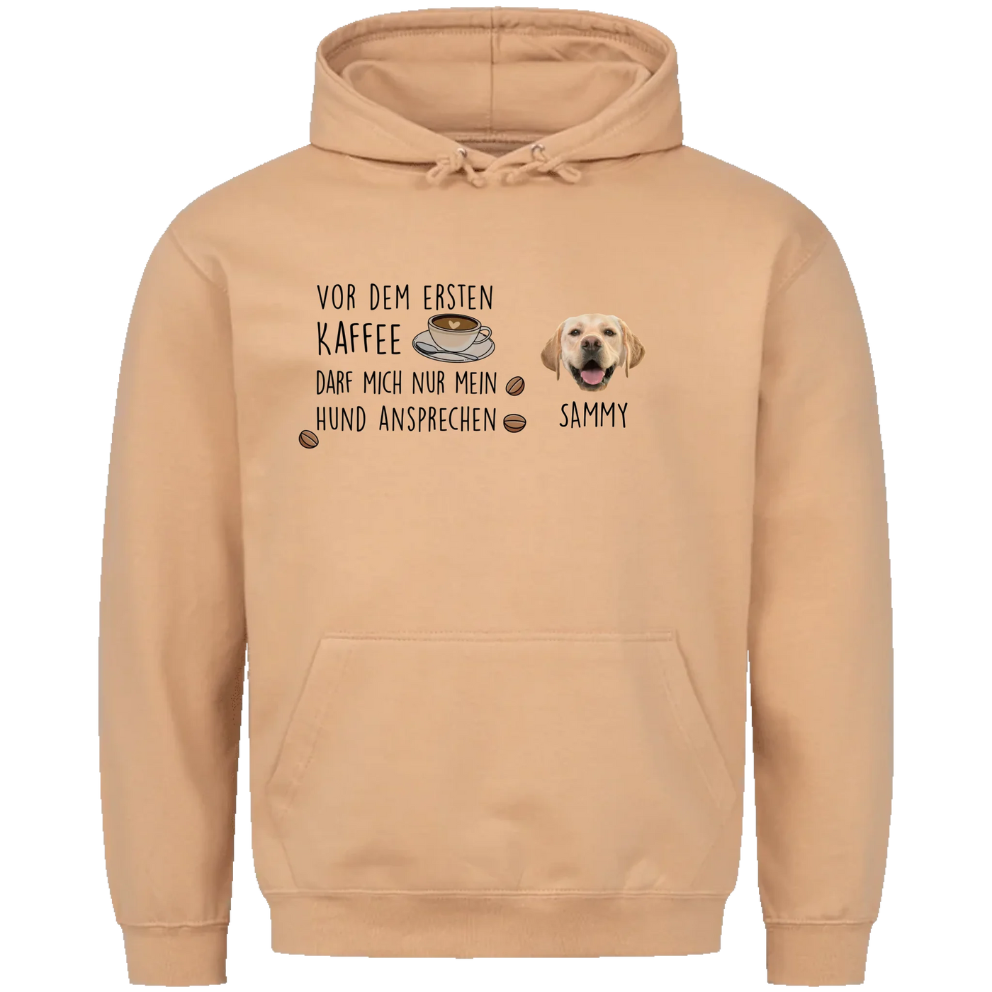 Vor dem ersten Kaffee darf mich nur mein Hund ansprechen - Individueller Unisex Hoodie mit Hundekopf