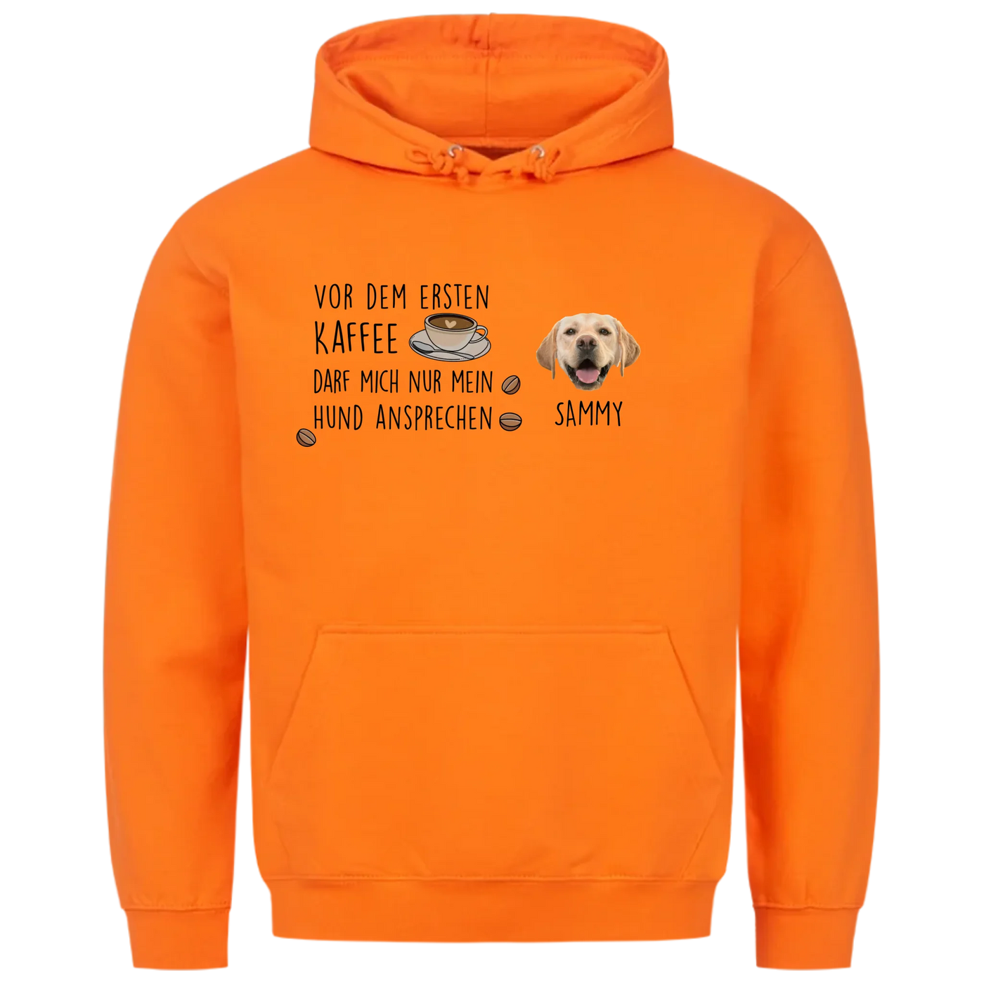Vor dem ersten Kaffee darf mich nur mein Hund ansprechen - Individueller Unisex Hoodie mit Hundekopf