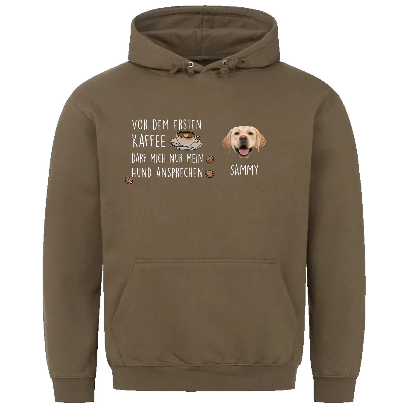 Vor dem ersten Kaffee darf mich nur mein Hund ansprechen - Individueller Unisex Hoodie mit Hundekopf