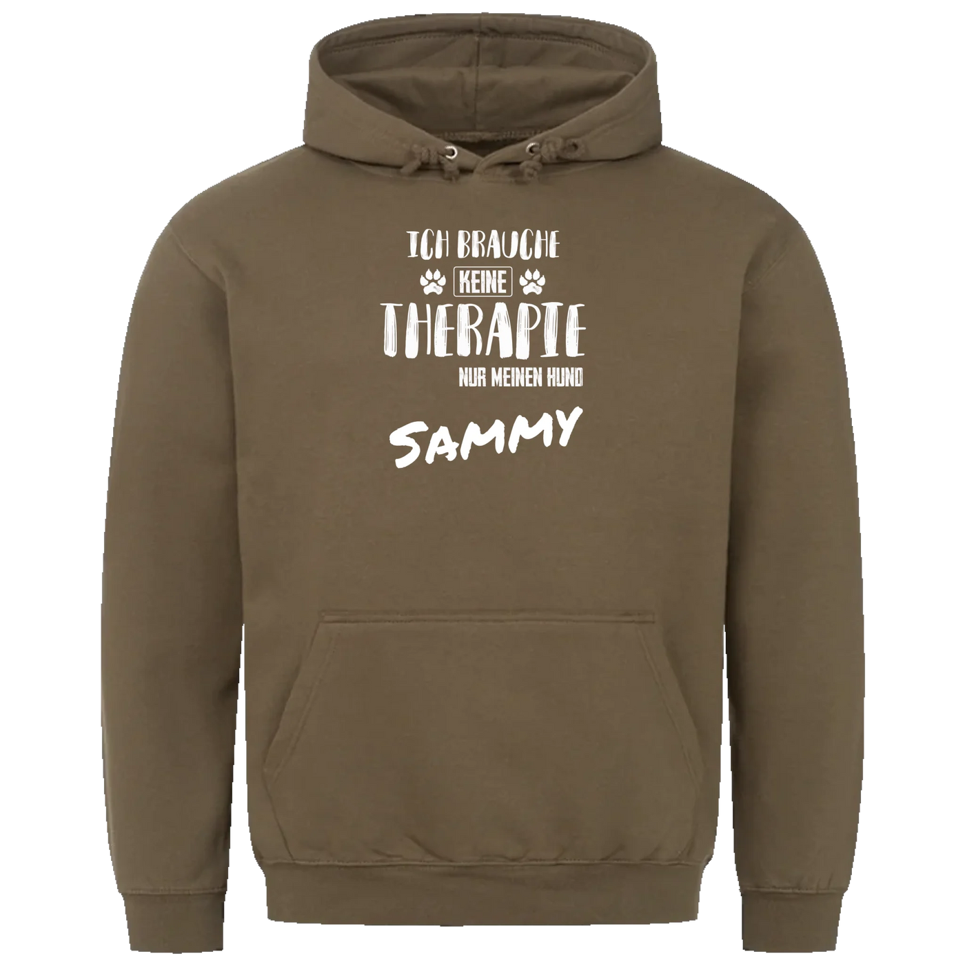 Ich brauche keine Therapie - Ich brauche nur meinen Hund - Personalisierbarer Unisex Hoodie