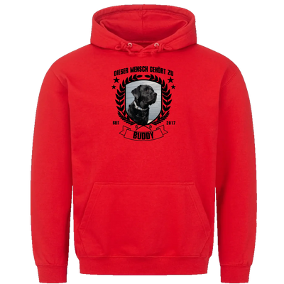 Dieser Mensch gehört zu - Personalisierbarer Unisex Hoodie