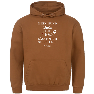 Mein Hund und Wein - Individueller Hoodie Unisex
