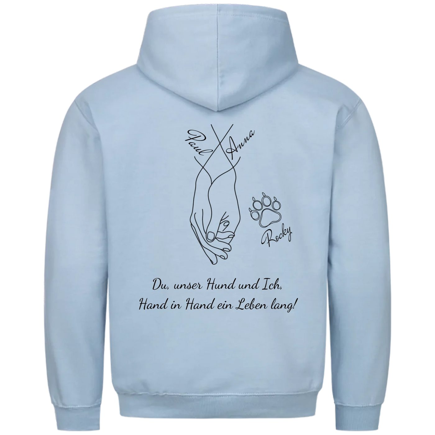Du unser Hund und Ich ein Leben lang - Personalisierbarer Classic Hoodie Unisex