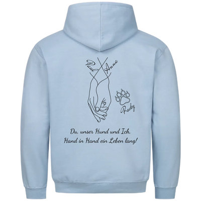 Du unser Hund und Ich ein Leben lang - Personalisierbarer Classic Hoodie Unisex