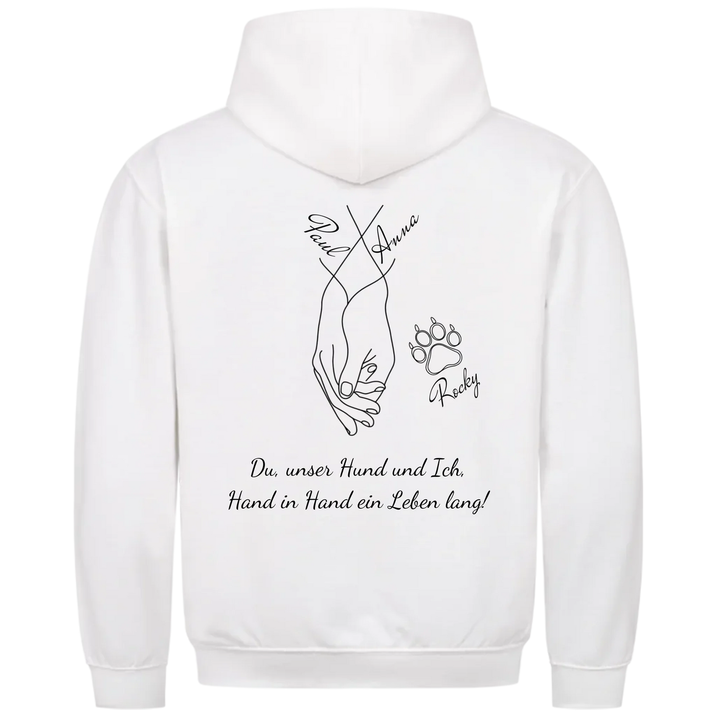 Du unser Hund und Ich ein Leben lang - Personalisierbarer Classic Hoodie Unisex