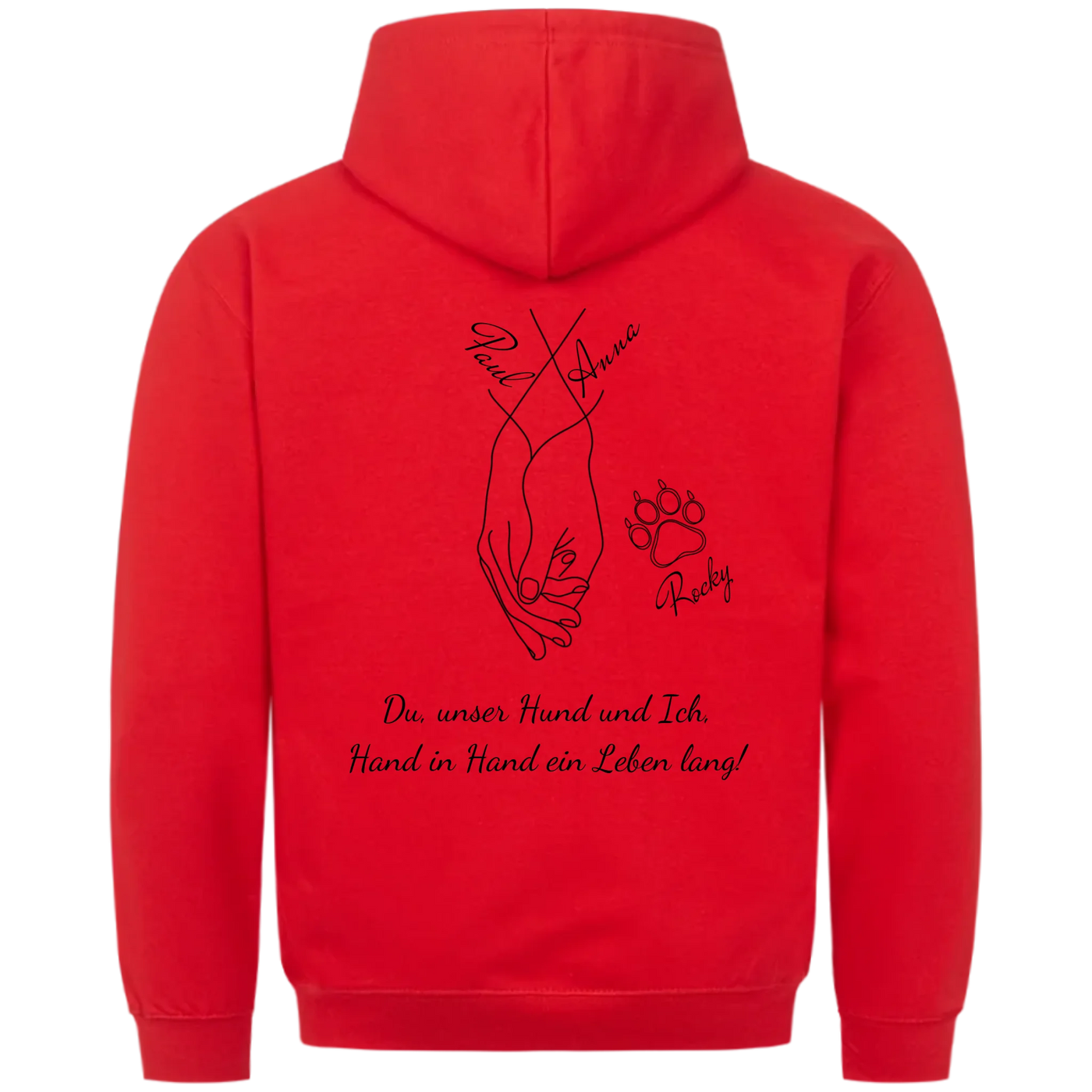 Du unser Hund und Ich ein Leben lang - Personalisierbarer Classic Hoodie Unisex