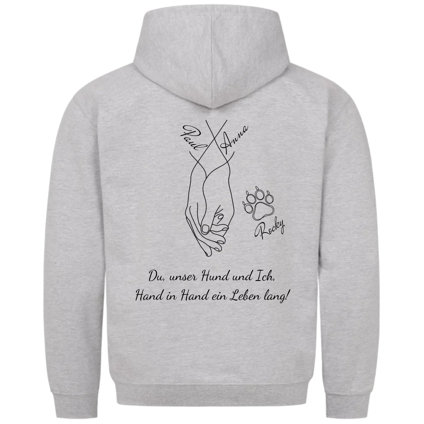 Du unser Hund und Ich ein Leben lang - Personalisierbarer Classic Hoodie Unisex