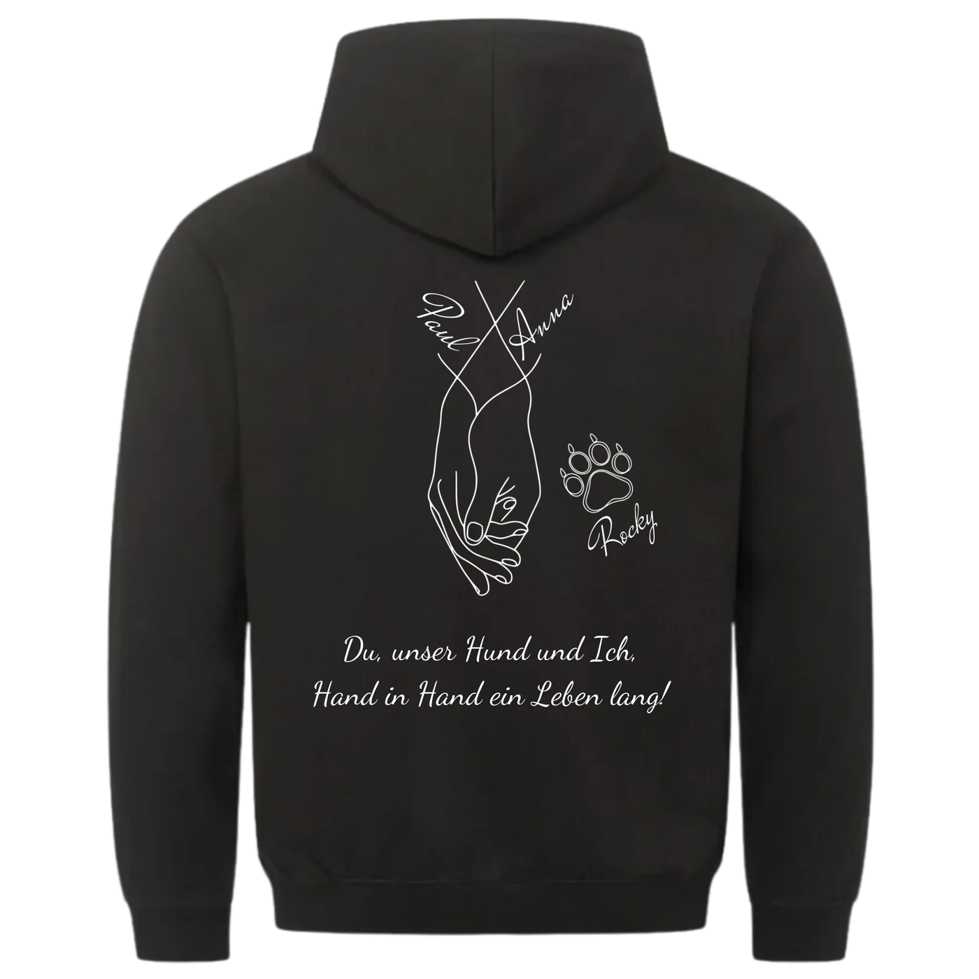 Du unser Hund und Ich ein Leben lang - Personalisierbarer Classic Hoodie Unisex