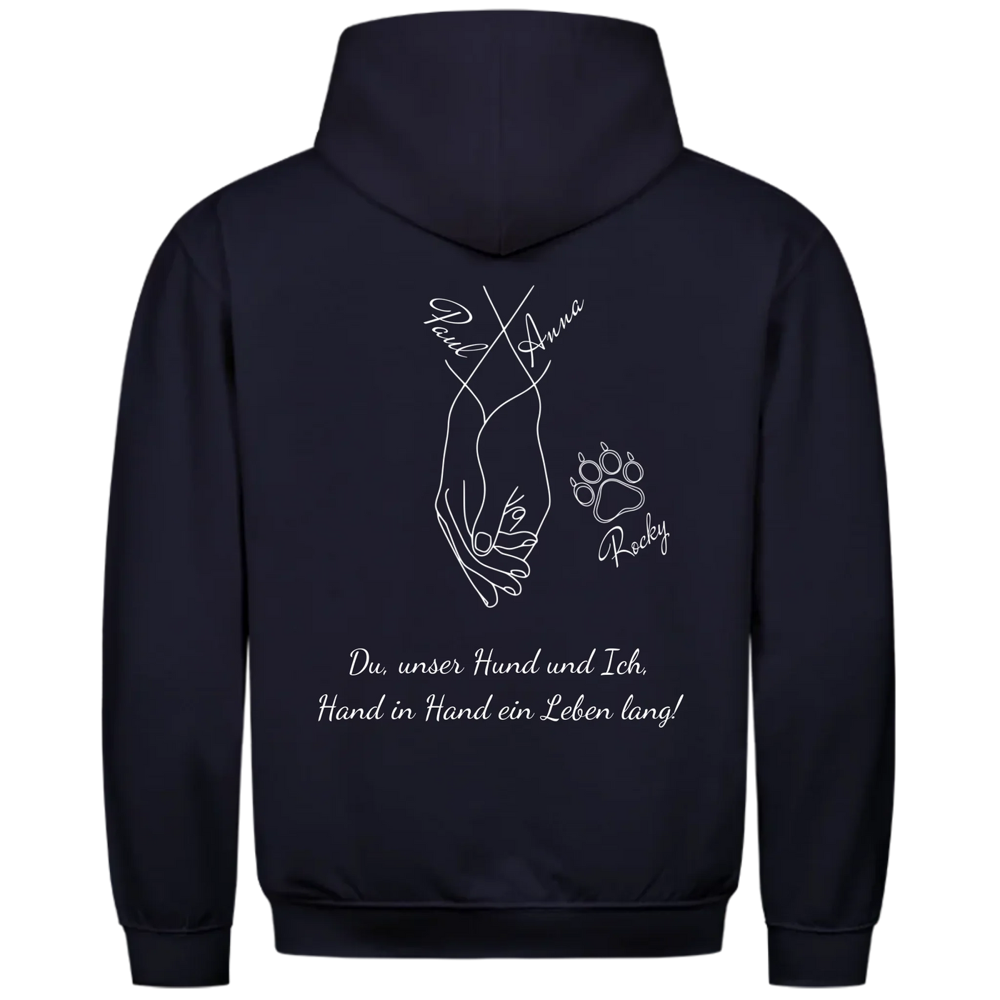 Du unser Hund und Ich ein Leben lang - Personalisierbarer Classic Hoodie Unisex