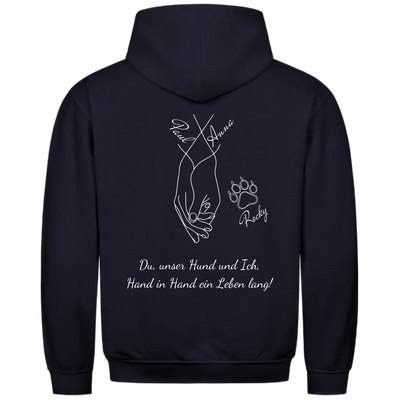 Du unser Hund und Ich ein Leben lang - Personalisierbarer Classic Hoodie Unisex