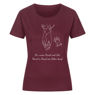 Du unser Hund und ich ein Leben lang – Personalisierbares Damen Shirt