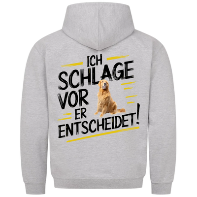Ich schlage vor - mein Hund entscheidet - Personalisierbarer Classic Hoodie Unisex