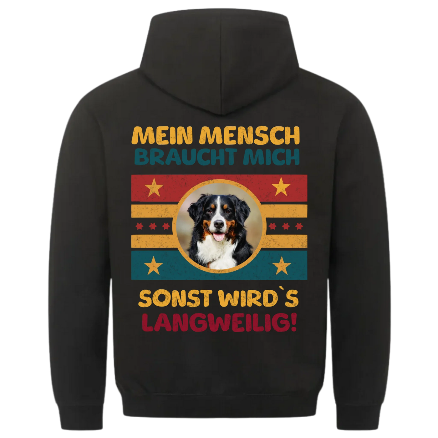 Mein Mensch braucht mich - Personalisierbarer Retro Classic Hoodie Unisex