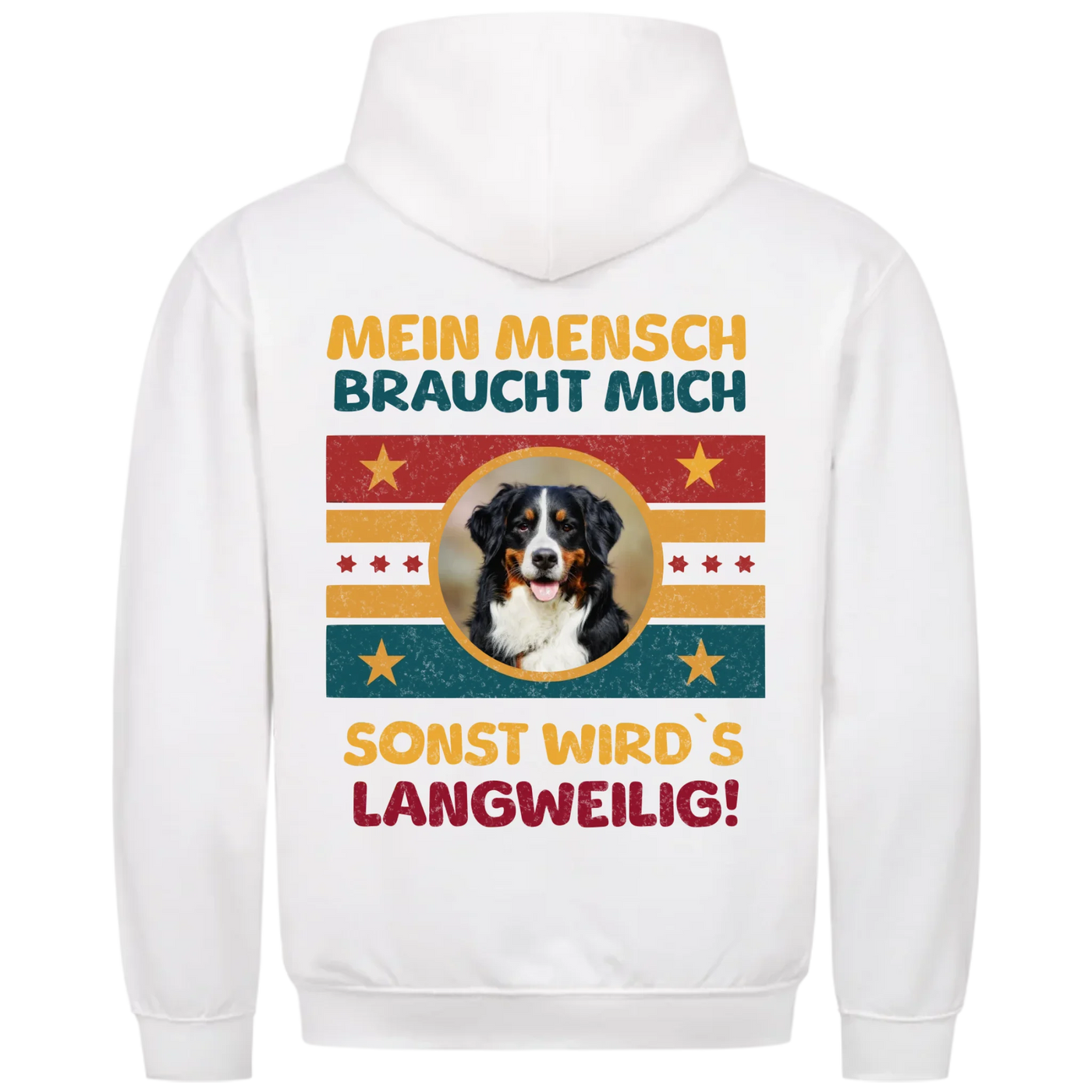 Mein Mensch braucht mich - Personalisierbarer Retro Classic Hoodie Unisex