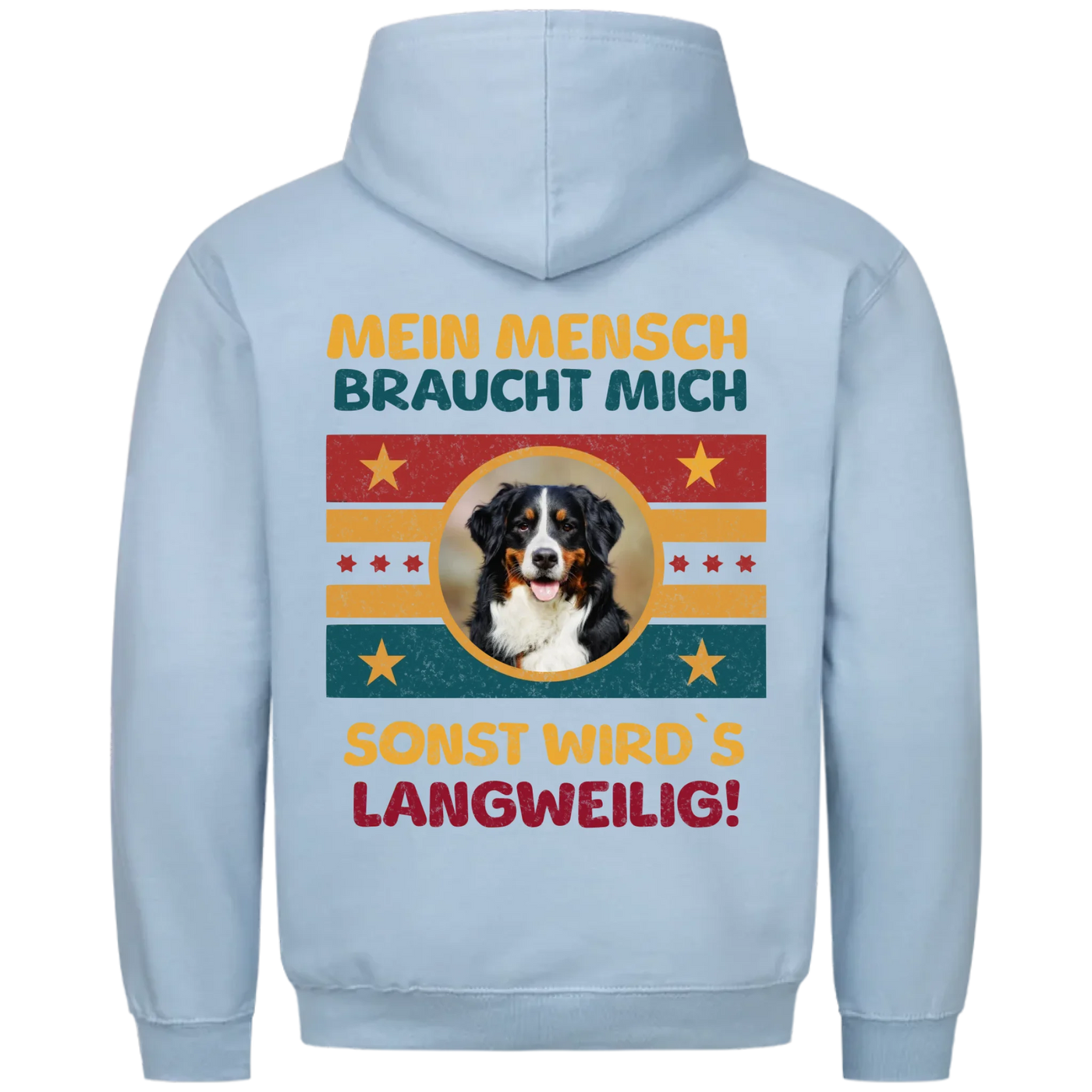 Mein Mensch braucht mich - Personalisierbarer Retro Classic Hoodie Unisex
