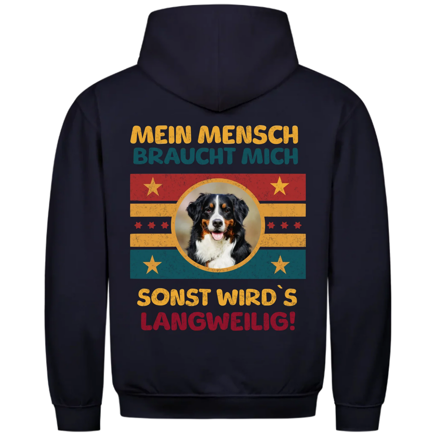 Mein Mensch braucht mich - Personalisierbarer Retro Classic Hoodie Unisex