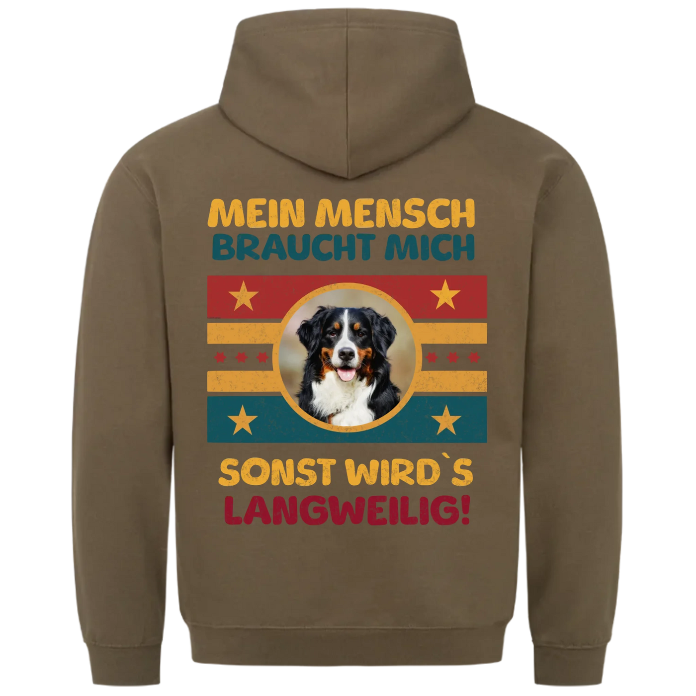 Mein Mensch braucht mich - Personalisierbarer Retro Classic Hoodie Unisex