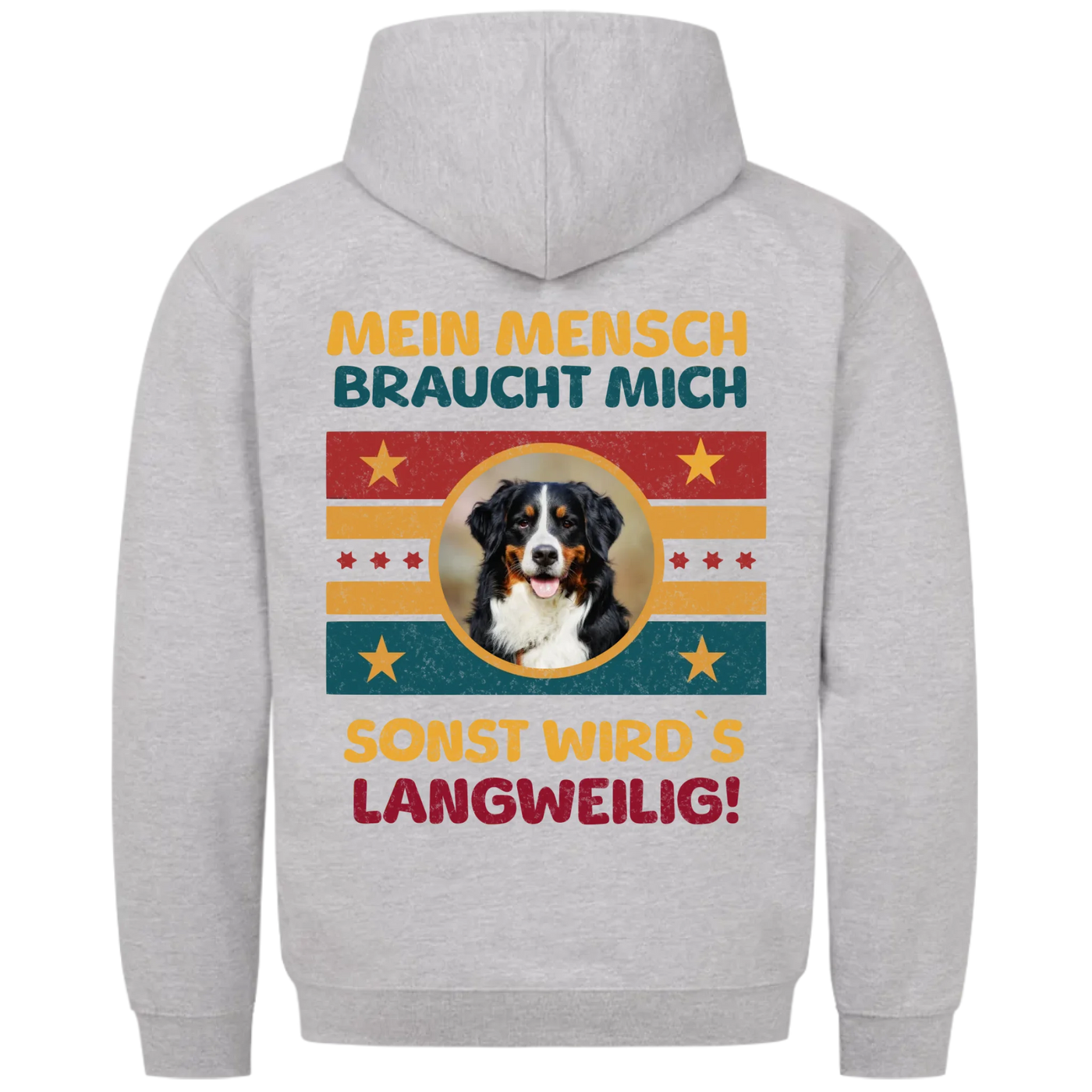 Mein Mensch braucht mich - Personalisierbarer Retro Classic Hoodie Unisex