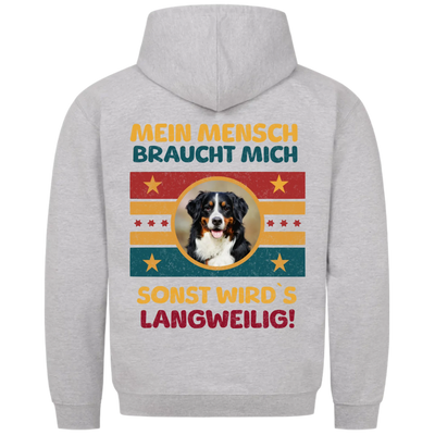 Mein Mensch braucht mich - Personalisierbarer Retro Classic Hoodie Unisex