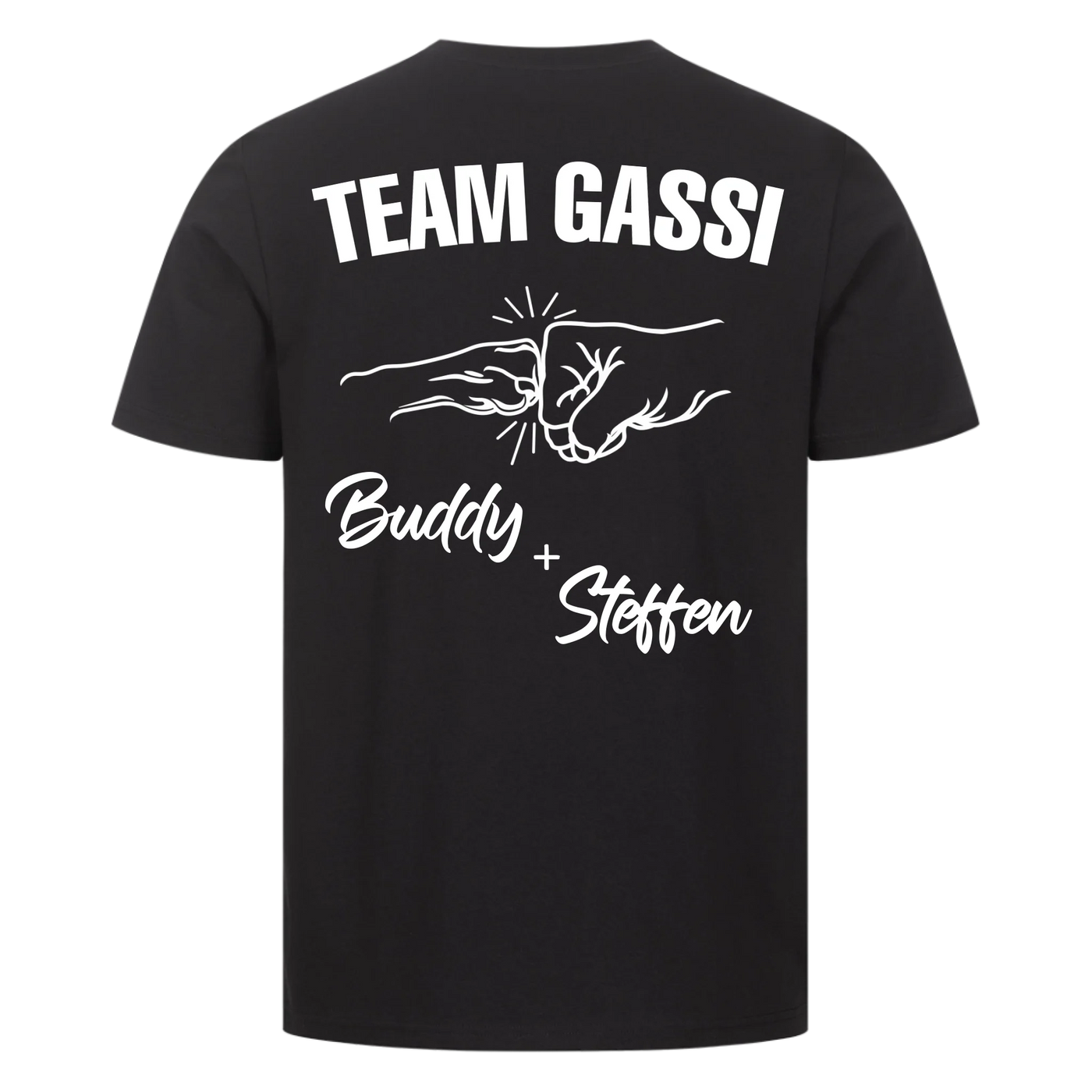 Team Gassi Fauststoß - Individuelles T-Shirt Unisex Rückendruck