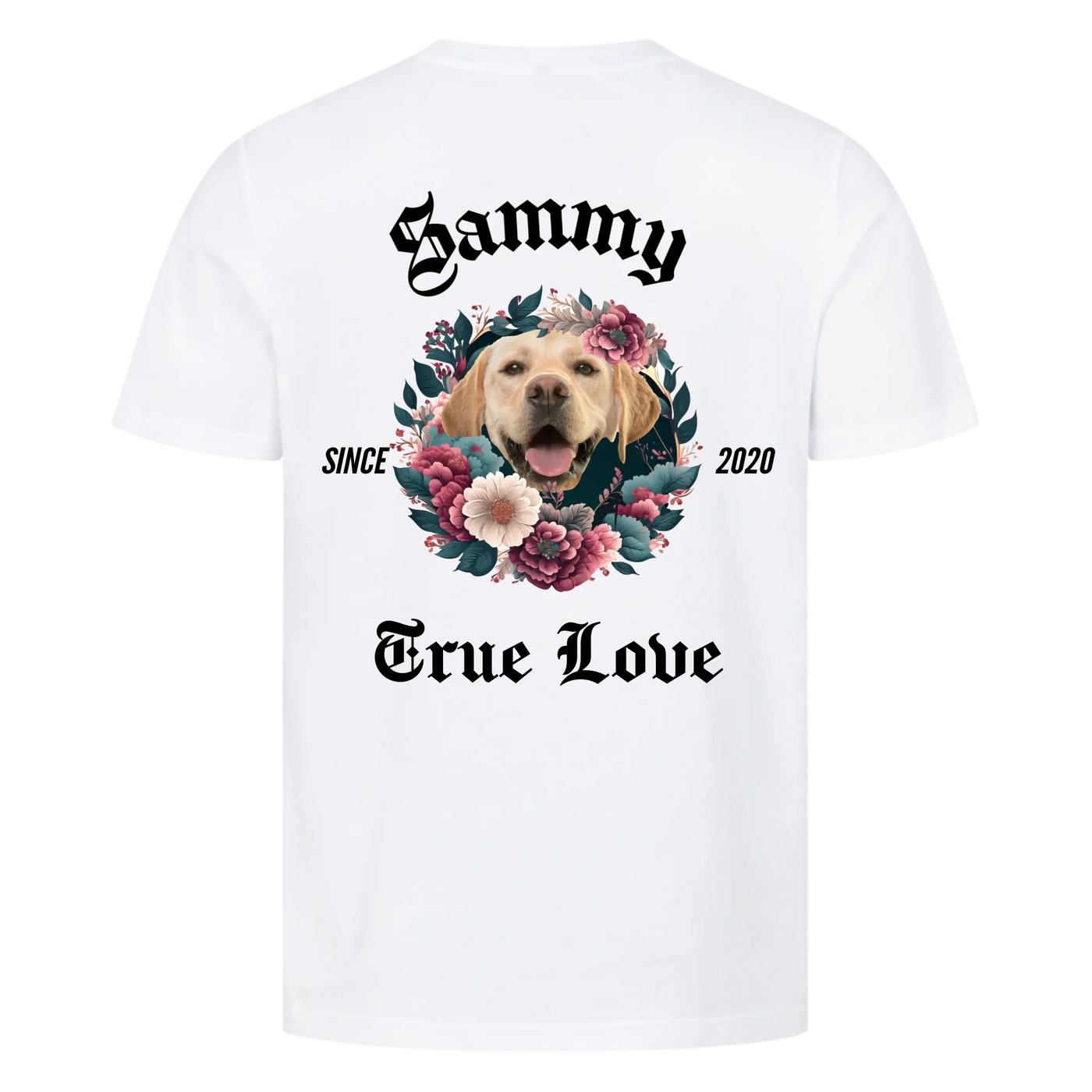 Wahre Liebe - Personalisierbares Unisex T-Shirt Rückendruck