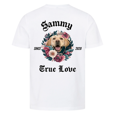 Wahre Liebe - Personalisierbares Unisex T-Shirt Rückendruck