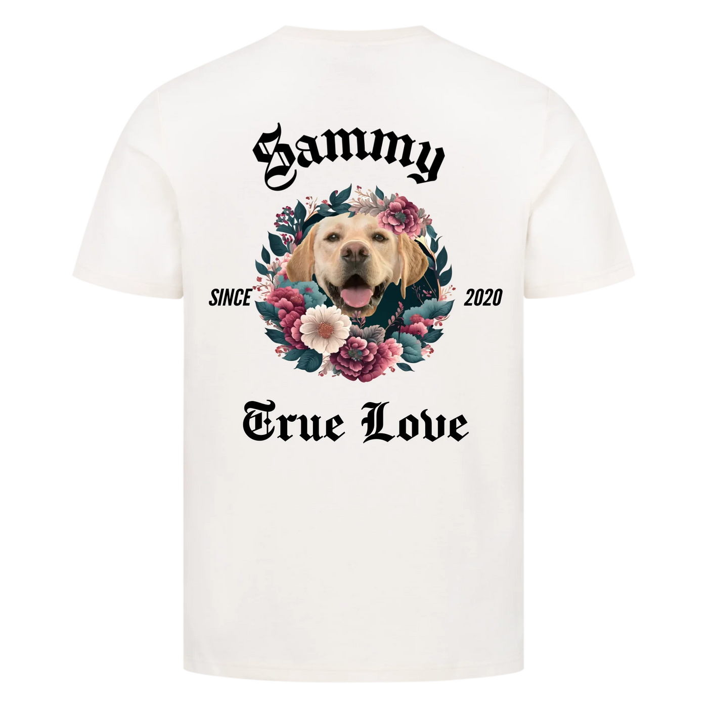 Wahre Liebe - Personalisierbares Unisex T-Shirt Rückendruck