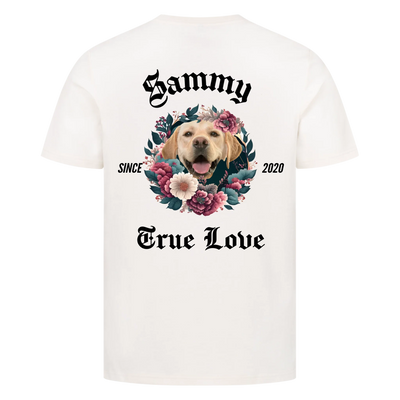 Wahre Liebe - Personalisierbares Unisex T-Shirt Rückendruck