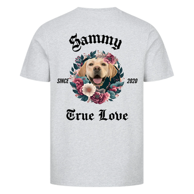 Wahre Liebe - Personalisierbares Unisex T-Shirt Rückendruck