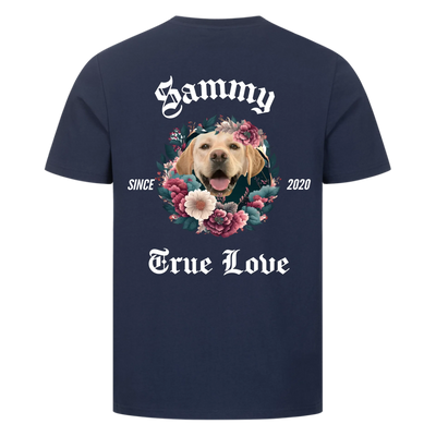 Wahre Liebe - Personalisierbares Unisex T-Shirt Rückendruck