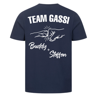 Team Gassi Fauststoß - Individuelles T-Shirt Unisex Rückendruck