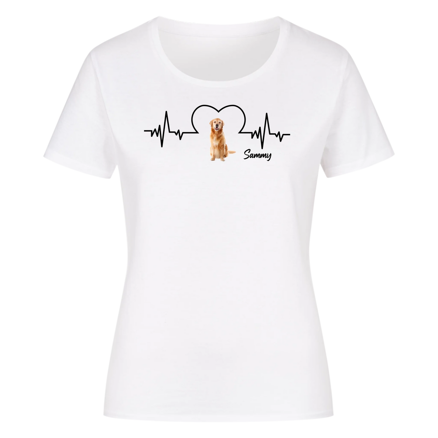 Dein Herz schlägt für deinen Hund – Personalisiere dein Premium Damen Shirt!