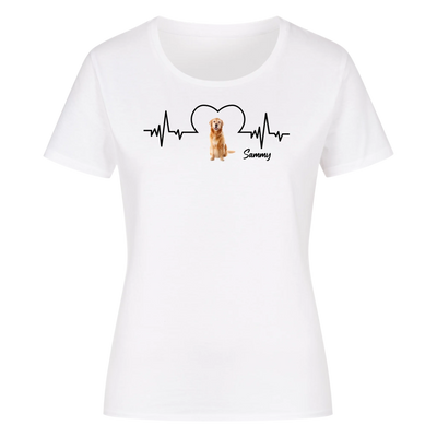 Dein Herz schlägt für deinen Hund – Personalisiere dein Premium Damen Shirt!