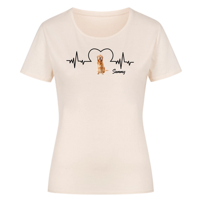 Dein Herz schlägt für deinen Hund – Personalisiere dein Premium Damen Shirt!