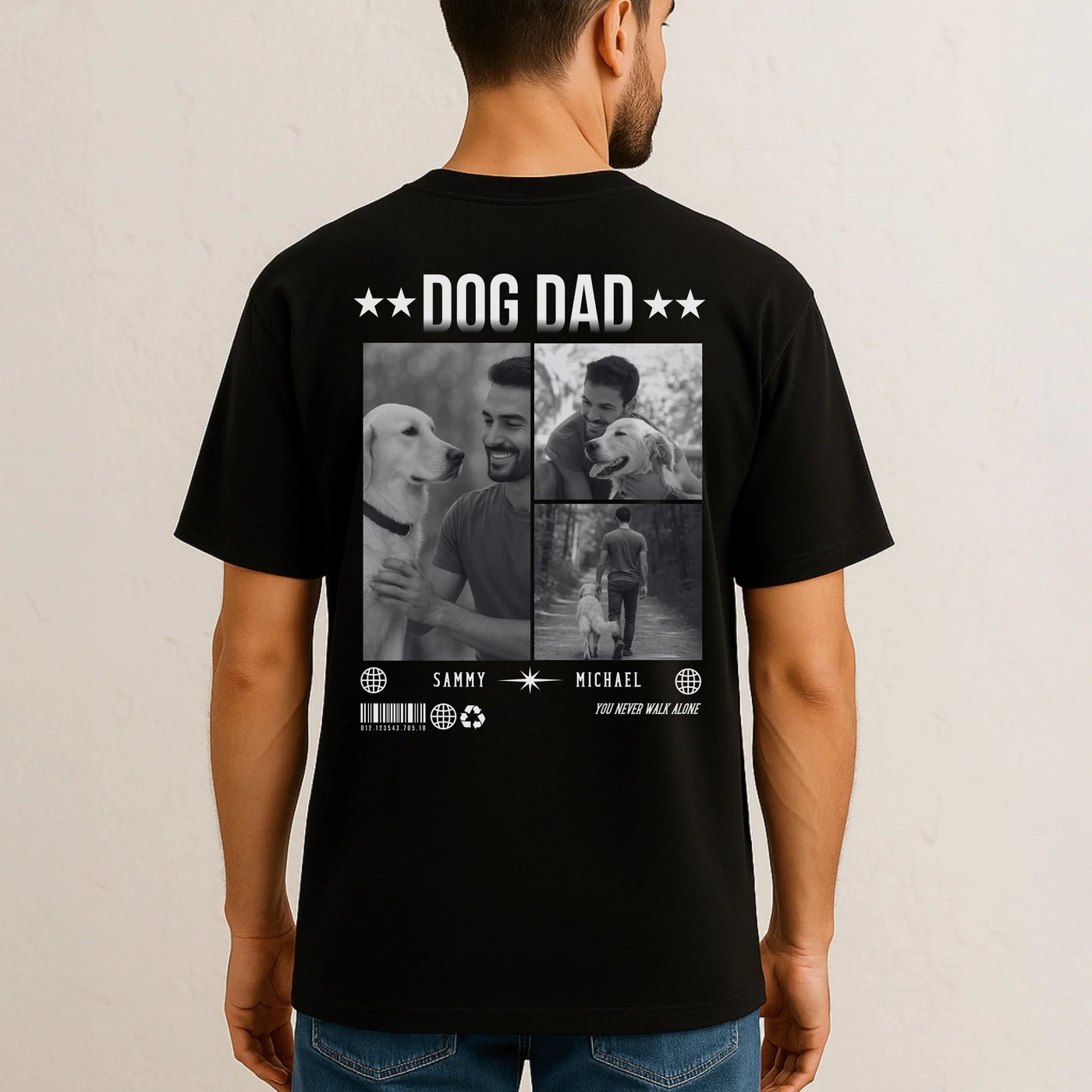 Mockup Mann Model Oversized Shirt schwarz V2 - 2048 x 2048px