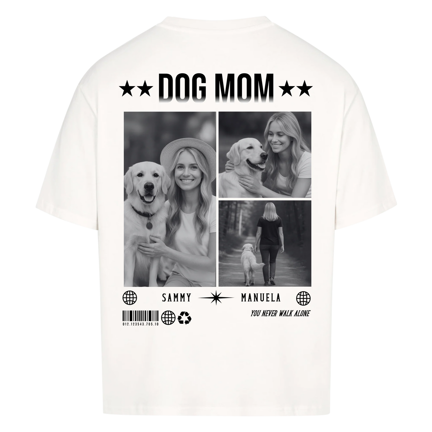DOG MOM Fotocollage - Individuelles Oversized Shirt Rückendruck