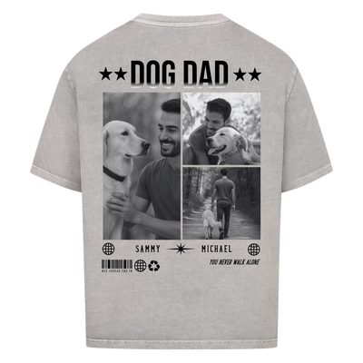 DOG DAD Fotocollage - Individuelles Oversized Shirt Rückendruck