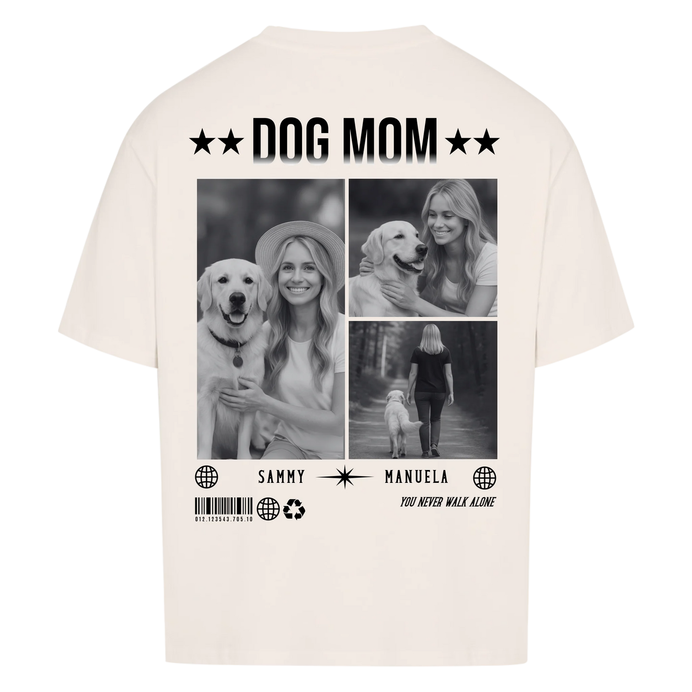 DOG MOM Fotocollage - Individuelles Oversized Shirt Rückendruck