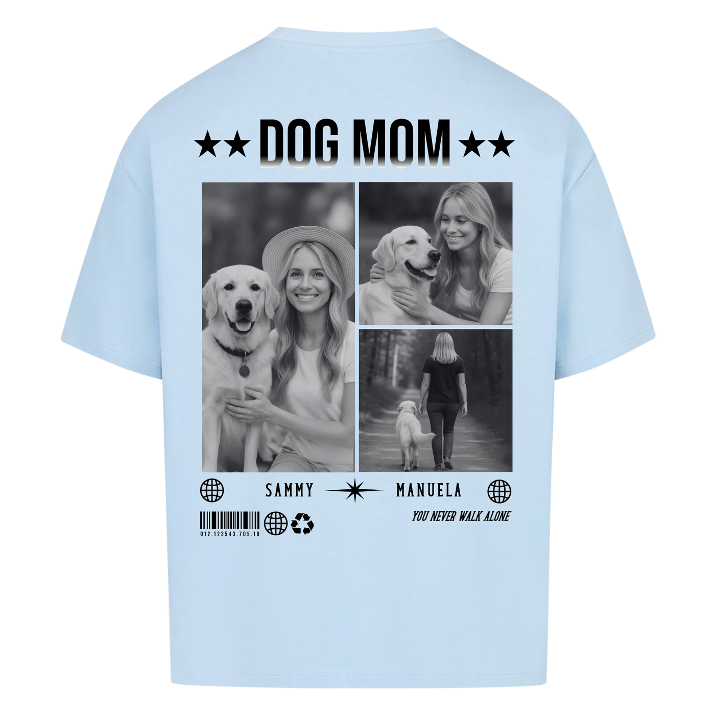 DOG MOM Fotocollage - Individuelles Oversized Shirt Rückendruck