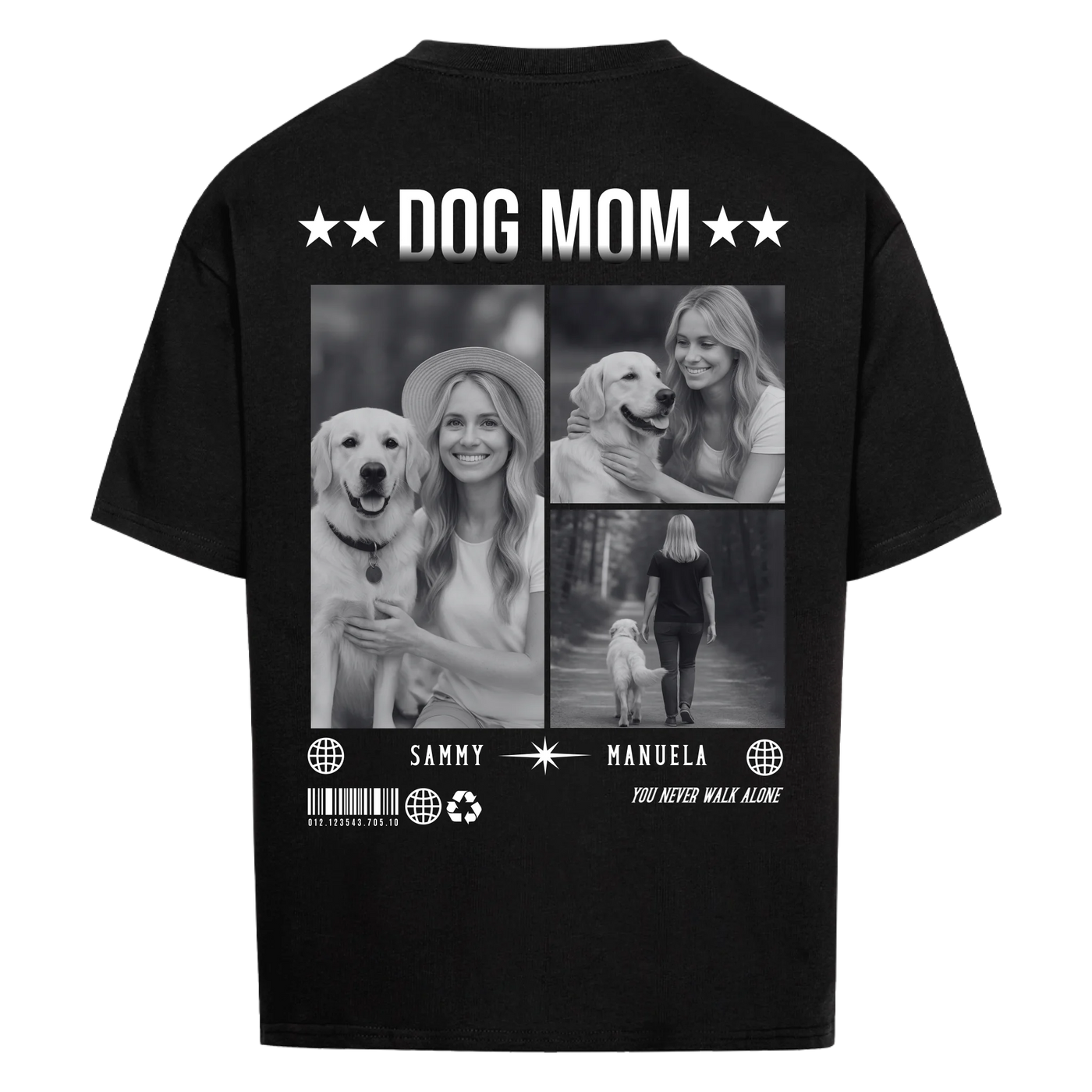 DOG MOM Fotocollage - Individuelles Oversized Shirt Rückendruck
