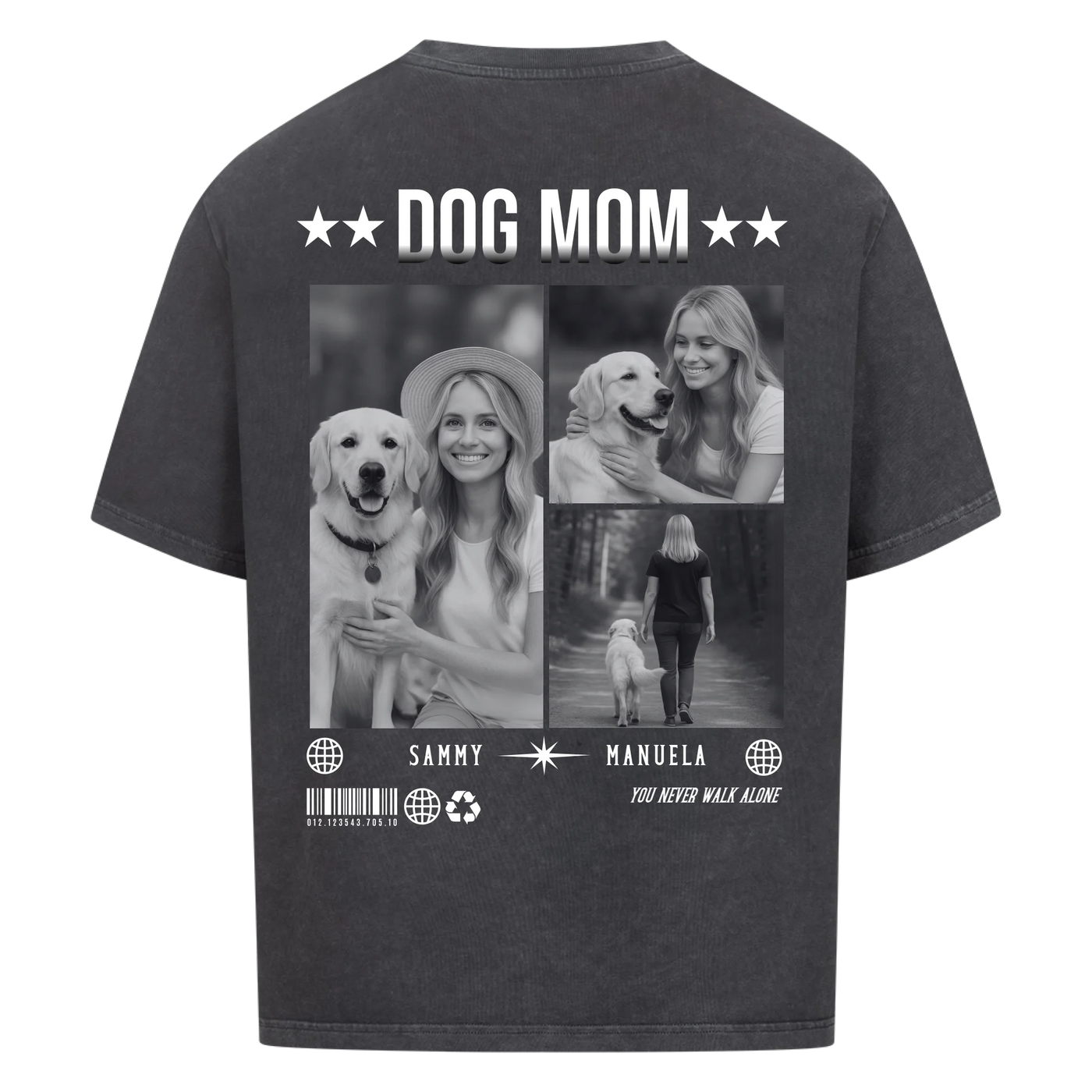 DOG MOM Fotocollage - Individuelles Oversized Shirt Rückendruck