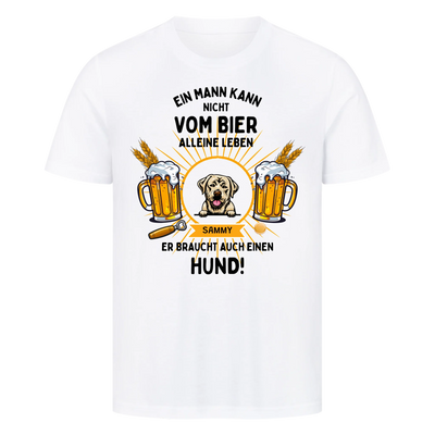 Bier und Hund - Personalisierbares T-Shirt Unisex