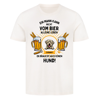 Bier und Hund - Personalisierbares T-Shirt Unisex