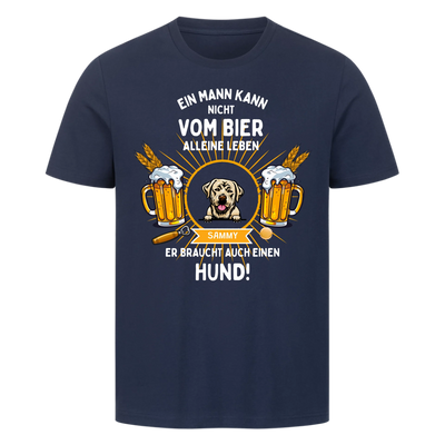Bier und Hund - Personalisierbares T-Shirt Unisex